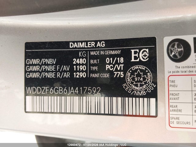 WDDZF6GB6JA417592 Mercedes-Benz E 400 4matic