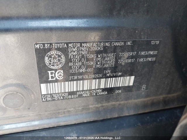 Toyota Rav4 Xle 2020 2T3R1RFV3LC082626 Image 9