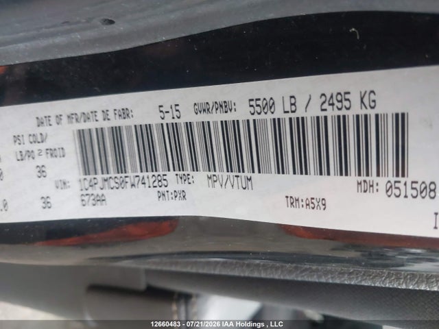 Jeep Cherokee Latitude 2015 1C4PJMCS0FW741285 Image 9