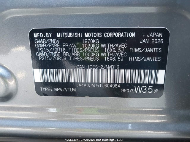 Mitsubishi RVR ES 2026 JA4AJUAU5TU604984 Image 9