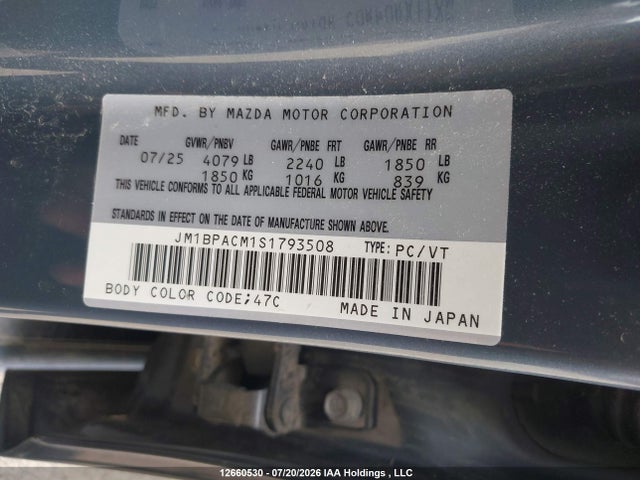 Продаж на аукціоні авто 2025 Mazda 3 Preferred, vin: JM1BPACM1S1793508, номер лоту: 12660530