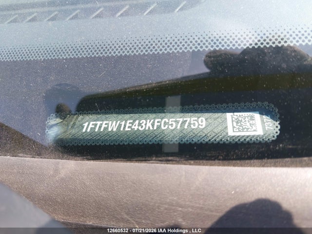 1FTFW1E43KFC57759 Ford F150 Supercrew