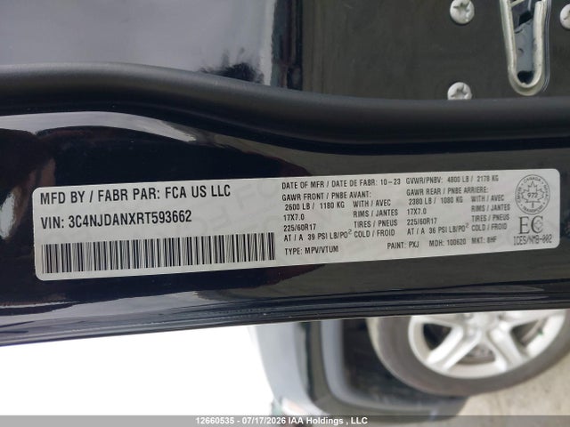 Продажа на аукционе авто 2024 Jeep Compass Sport, vin: 3C4NJDANXRT593662, номер лота: 12660535