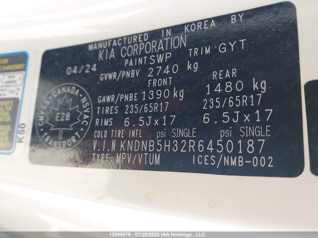KIA Carnival Lx/lx+ 2024 KNDNB5H32R6450187 Image 9