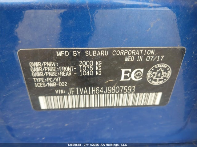 Subaru Wrx Sport-tech 2018 JF1VA1H64J9807593 Image 9