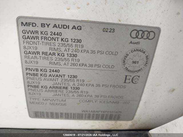 WA1ABAFY4P2101875 Audi Q5 Premium 40