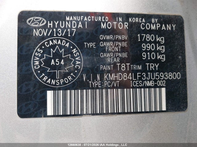 2018 Hyundai Elantra მანქანა იყიდება აუქციონზე, vin: KMHD84LF3JU593800, აუქციონის ნომერი: 12660638