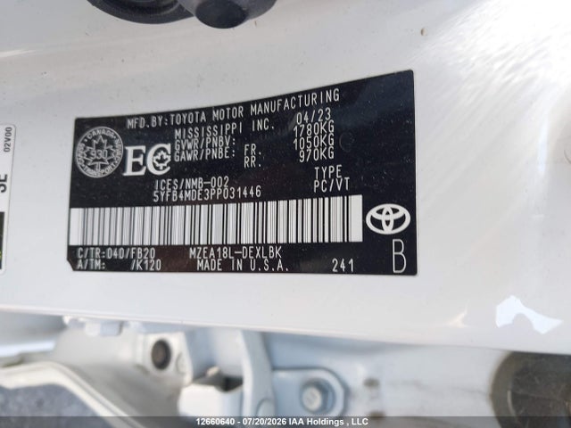 Toyota COROLLA LE 2023 5YFB4MDE3PP031446 Image 9