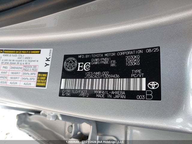 JTDACACU7T3059436 Toyota Prius Plug-in Hybrid Se