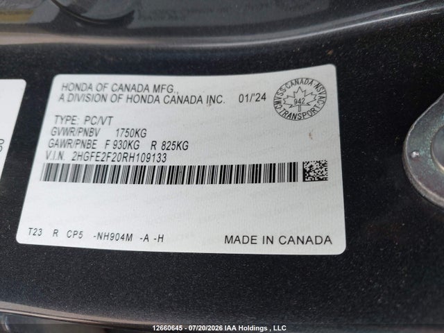 Honda Civic Lx-b 2024 2HGFE2F20RH109133 Image 18
