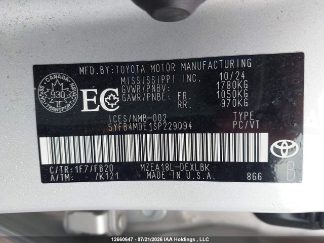 Toyota COROLLA LE 2025 5YFB4MDE1SP229094 Image 9