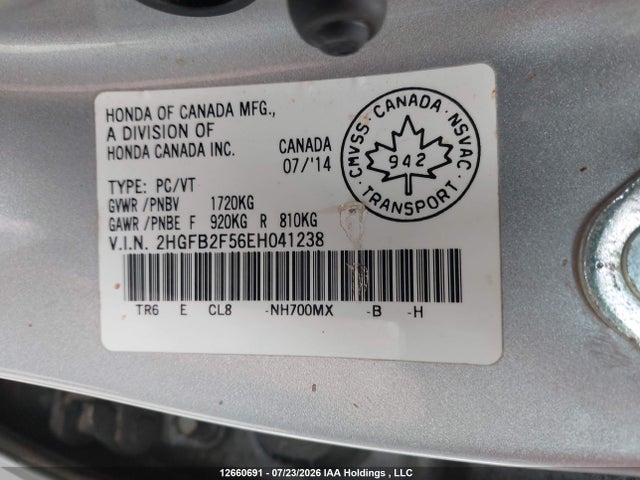 Honda CIVIC EX 2014 2HGFB2F56EH041238 Image 18