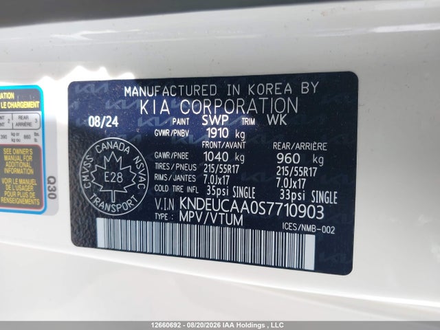 2025 Kia Seltos S მანქანა იყიდება აუქციონზე, vin: KNDEUCAA0S7710903, აუქციონის ნომერი: 12660692