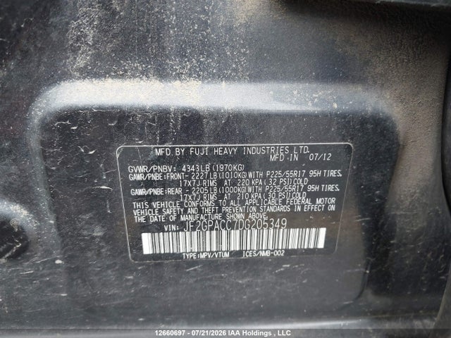 Продаж на аукціоні авто 2013 Subaru Xv Crosstrek, vin: JF2GPACC7DG205349, номер лоту: 12660697