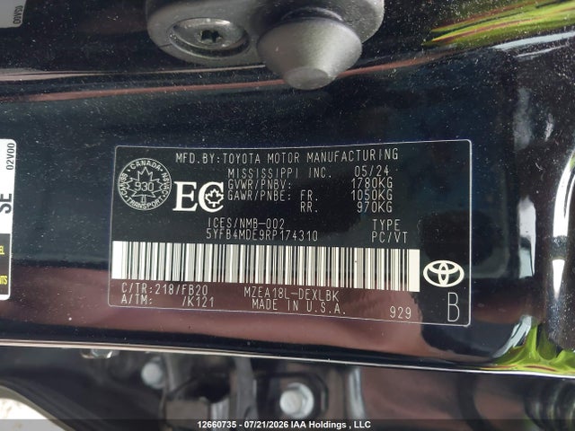 Toyota COROLLA LE 2024 5YFB4MDE9RP174310 Image 9