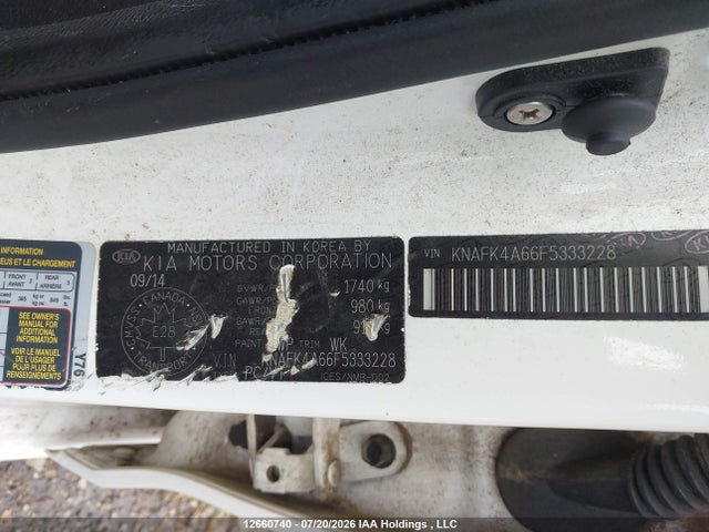 12660740 :رقم المزاد ، KNAFK4A66F5333228 vin ، 2015 Kia Forte 1.8l Lx/1.8l Lx+/lx+ Winter Edition مزاد بيع