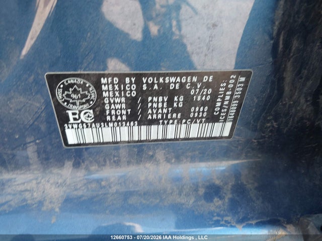 3VWG57AU3LM013463 Volkswagen Golf Comfortline/highline