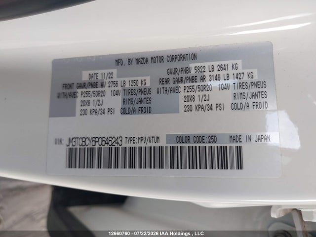 Mazda Cx-9 Touring 2023 JM3TCBCY6P0646243 Image 9