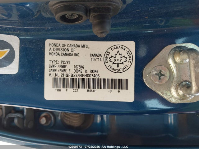 Honda Civic Lx 2015 2HGFB2E44FH007406 Image 19