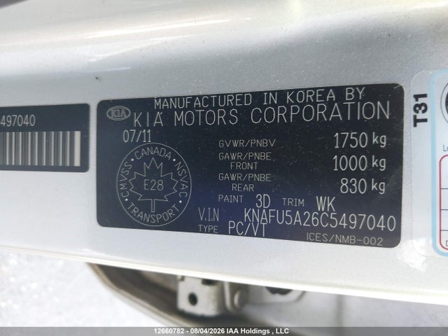 Aukcja sprzedaży 2012 Kia Forte Ex, vin: KNAFU5A26C5497040, numer aukcji: 12660782