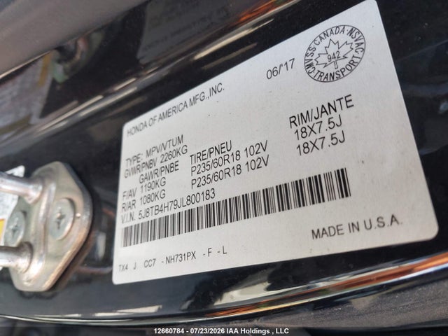 Продаж на аукціоні авто 2018 Acura Rdx Advance, vin: 5J8TB4H79JL800183, номер лоту: 12660784