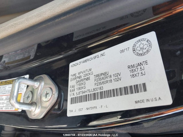 Продаж на аукціоні авто 2018 Acura Rdx Advance, vin: 5J8TB4H79JL800183, номер лоту: 12660784