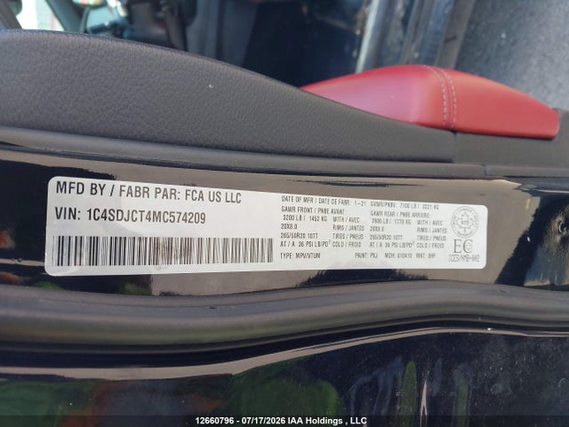 1C4SDJCT4MC574209 Dodge Durango R/t