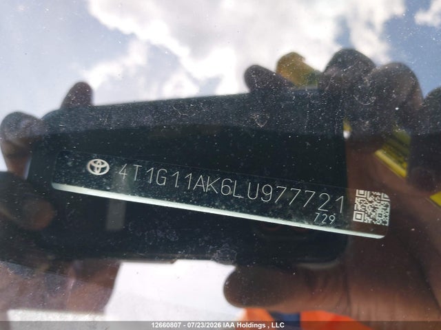 Продажа на аукционе авто 2020 Toyota Camry Se/se Night Shade, vin: 4T1G11AK6LU977721, номер лота: 12660807