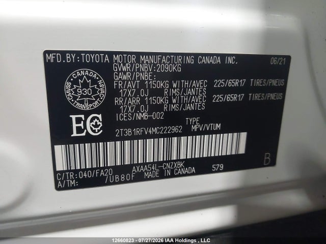 Toyota RAV4 LE 2021 2T3B1RFV4MC222962 Image 9