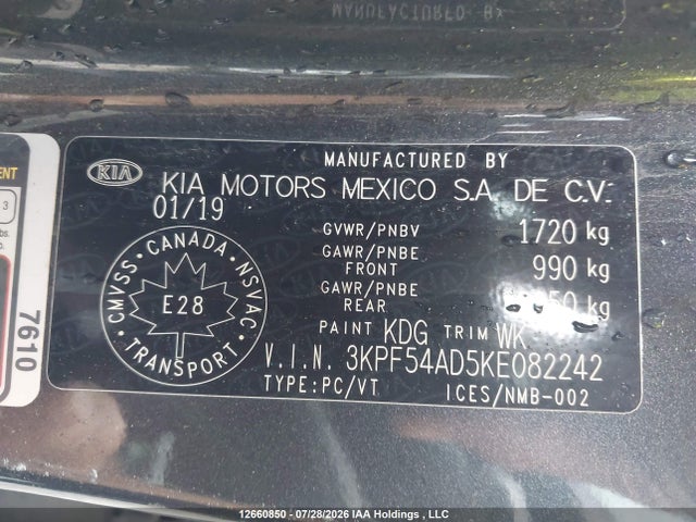 Aukcja sprzedaży 2019 Kia Forte, vin: 3KPF54AD5KE082242, numer aukcji: 12660850