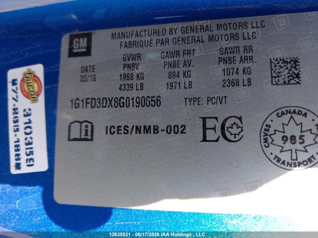 Chevrolet Camaro 2lt 2016 1G1FD3DX8G0190656 Image 9
