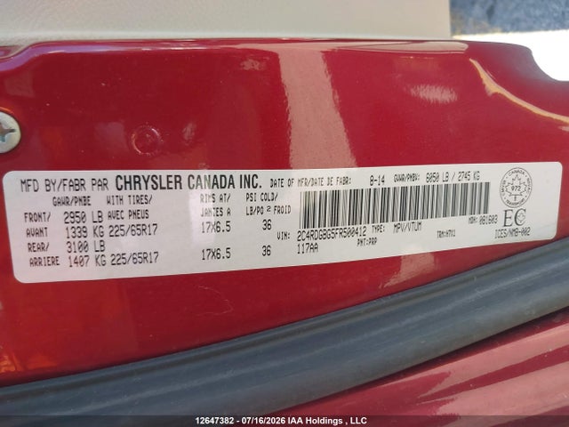 Dodge Grand Caravan Se/sxt 2015 2C4RDGBG5FR500412 Image 9