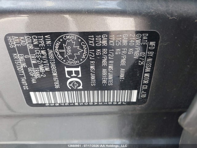 Nissan ROGUE S 2025 JN8BT3AB0SW167836 Image 9