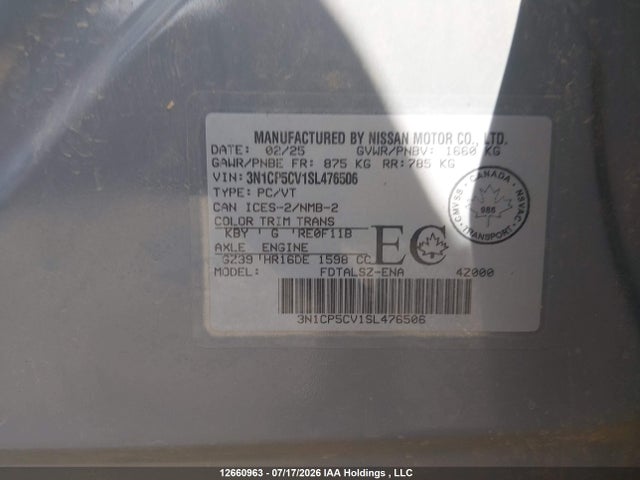 Nissan Kicks Play Sv 2025 3N1CP5CV1SL476506 Image 19