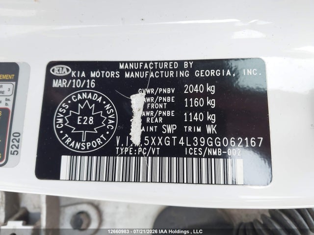 KIA Optima Lx 2016 5XXGT4L39GG062167 Image 9