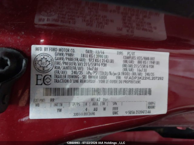 Ford FOCUS SE 2017 1FADP3K22HL207292 Image 18