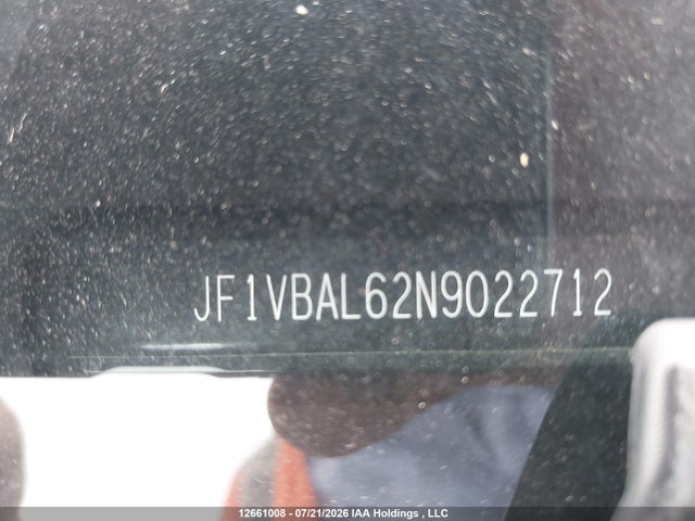 12661008 :رقم المزاد ، JF1VBAL62N9022712 vin ، 2022 Subaru Wrx Sport-tech مزاد بيع