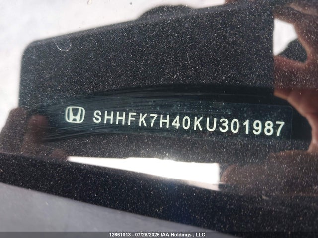 SHHFK7H40KU301987 Honda Civic Sport