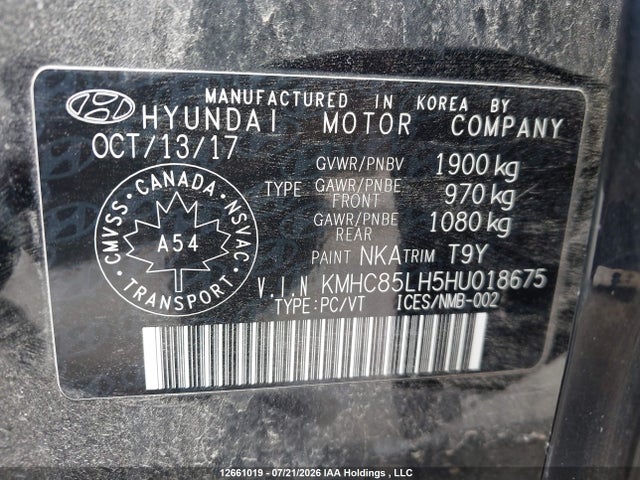 2017 Hyundai Ioniq Limited მანქანა იყიდება აუქციონზე, vin: KMHC85LH5HU018675, აუქციონის ნომერი: 12661019