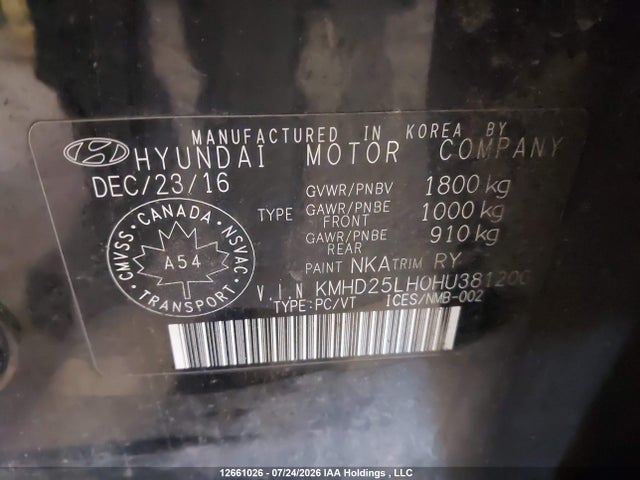 Продаж на аукціоні авто 2017 Hyundai Elantra Gt Gl, vin: KMHD25LH0HU381200, номер лоту: 12661026