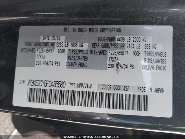 Mazda Cx-5 Touring 2015 JM3KE2CY6F0486580 Image 9