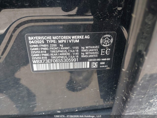 2025 Bmw X1 Xdrive28i მანქანა იყიდება აუქციონზე, vin: WBX73EF06S5305991, აუქციონის ნომერი: 12661076
