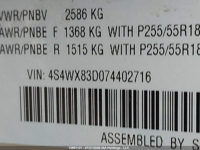 Продаж на аукціоні авто 2007 Subaru B9 Tribeca 3.0 H6/3.0 H6 Limited, vin: 4S4WX83D074402716, номер лоту: 12661121