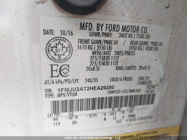 Ford Expedition Limited 2017 1FMJU2AT2HEA29250 Image 9