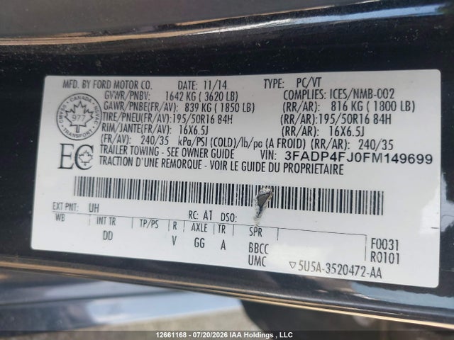 Ford Fiesta Titanium 2015 3FADP4FJ0FM149699 Image 9