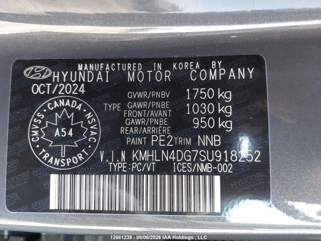 Продаж на аукціоні авто 2025 Hyundai Elantra, vin: KMHLN4DG7SU918252, номер лоту: 12661239