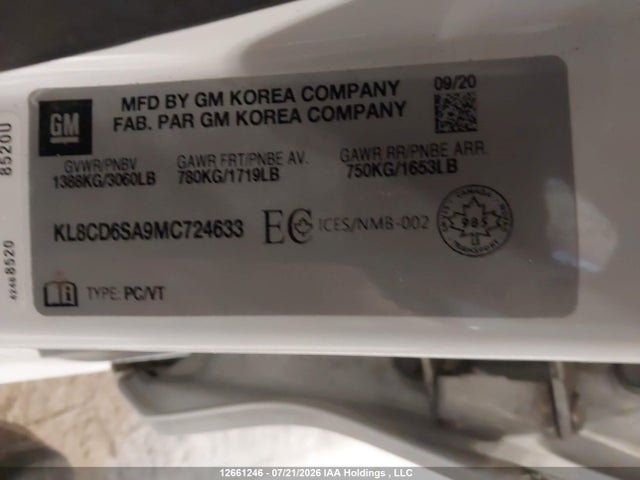 Chevrolet Spark 1lt Cvt 2021 KL8CD6SA9MC724633 Image 9