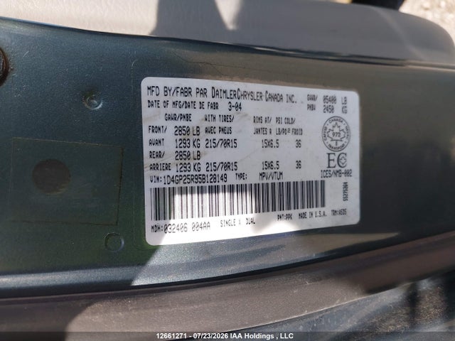 Продаж на аукціоні авто 2005 Dodge Caravan, vin: 1D4GP25R95B128149, номер лоту: 12661271