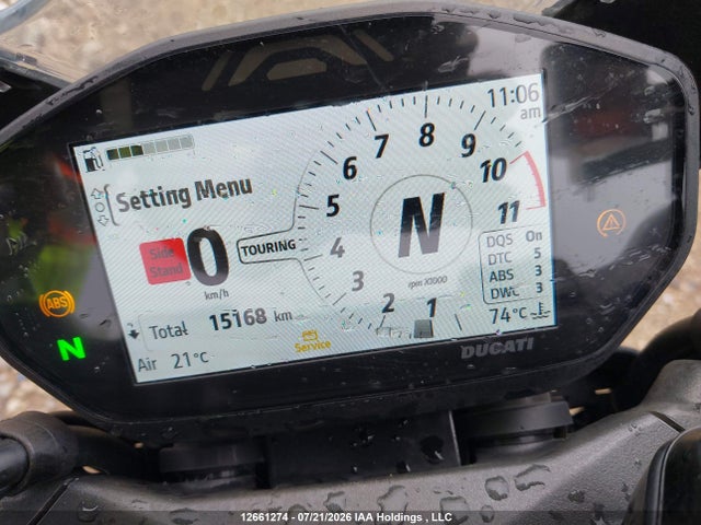 12661274 :رقم المزاد ، ZDMMAMDT6NB006640 vin ، 2022 Ducati Monster مزاد بيع
