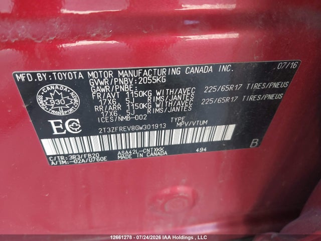 Toyota RAV4 LE 2016 2T3ZFREV8GW301913 Image 9